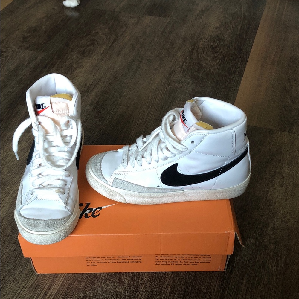 Nike Women’s White and Black High-Top Sneakers